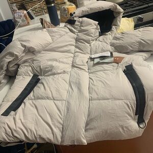 Women's Beige Puffer Jacket